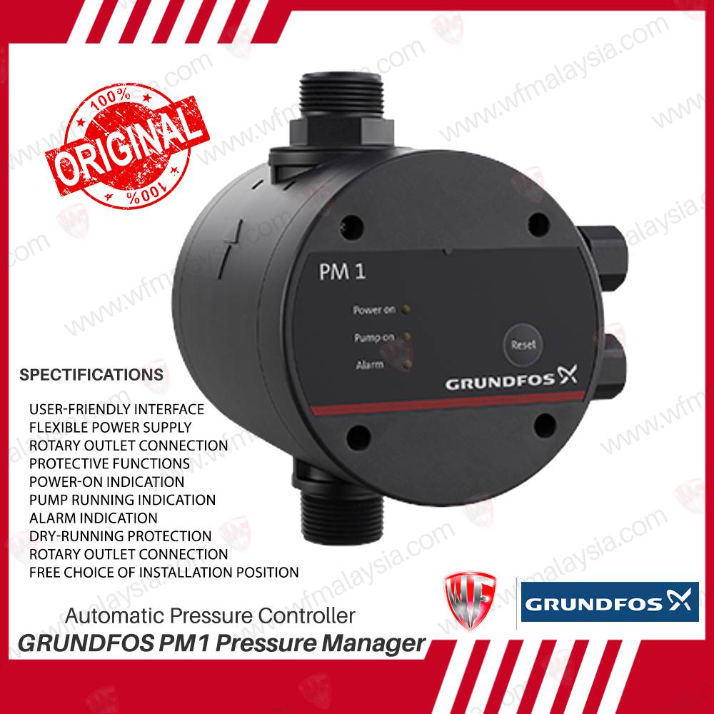 Grundfos PM1 220240V 10A 1.5Bar Pressure Manager Controller Switch Auto Start/Stop